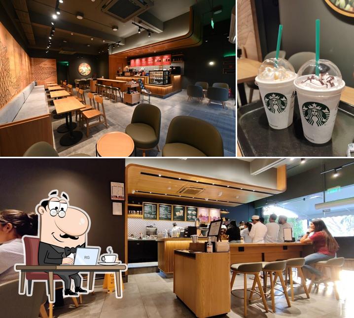 The interior of Tata Starbucks