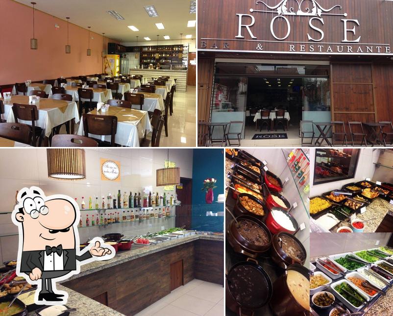 Entre diversos coisas, interior e comida podem ser encontrados no Rose Restaurante