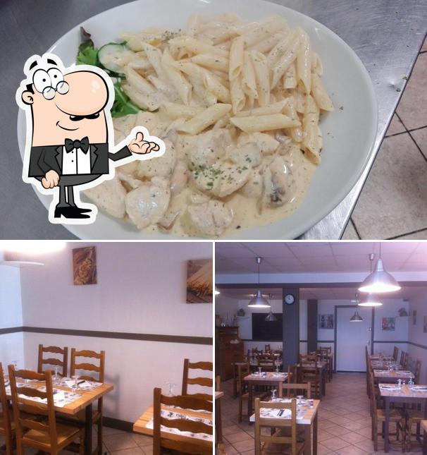 La photo de la intérieur et nourriture concernant Restaurant Pizzeria La Calabria