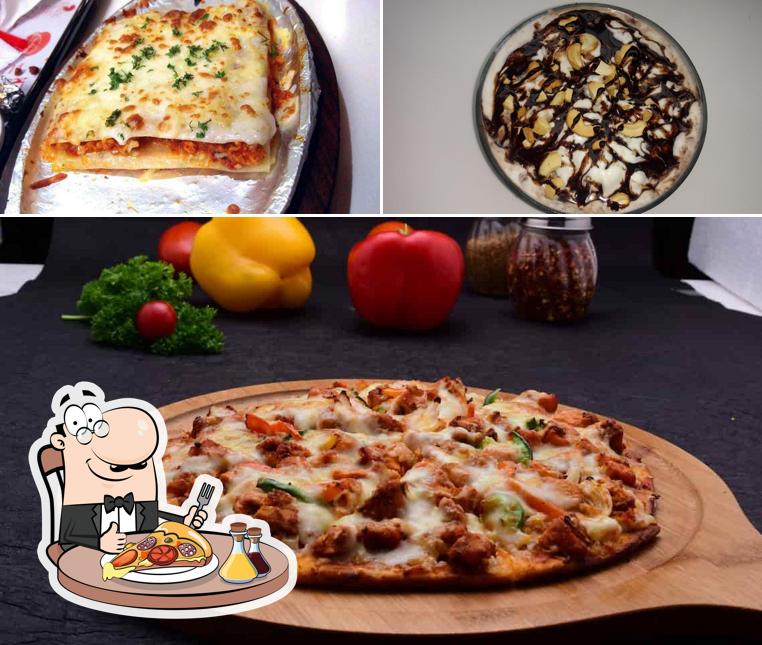 Try out pizza at Bake-n-Shake