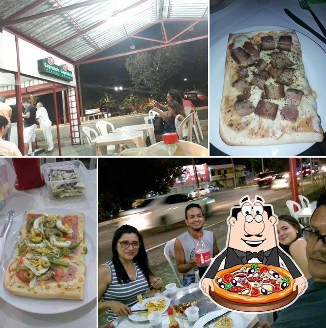 Escolha pizza no Capricho's Pizza