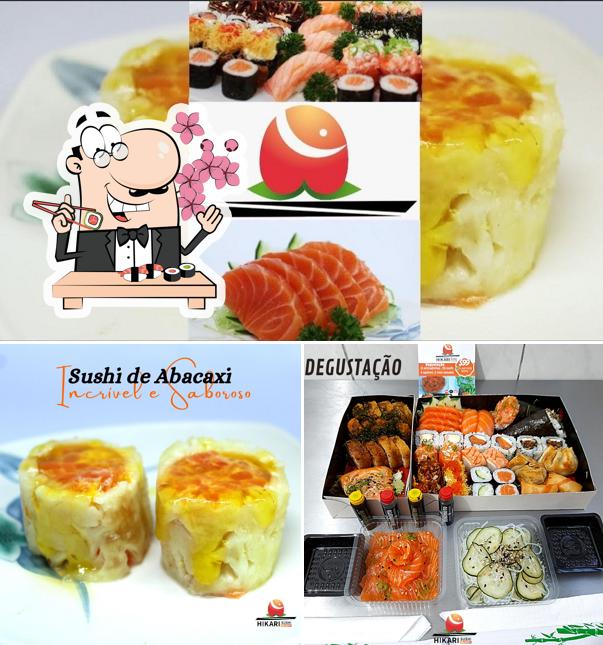 Escolha diferentes opções de sushi