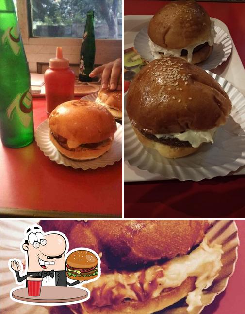 Order a burger at Down town fast food Mysore