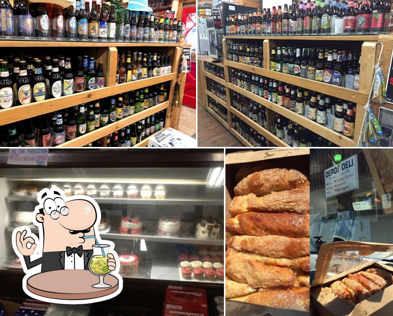 Check out the image showing drink and food at Depot Deli