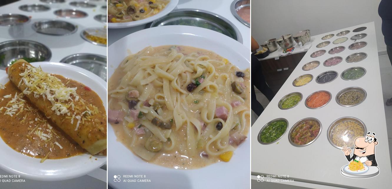 Espaguetis a la carbonara en Geh das massas macarrão ao vivo