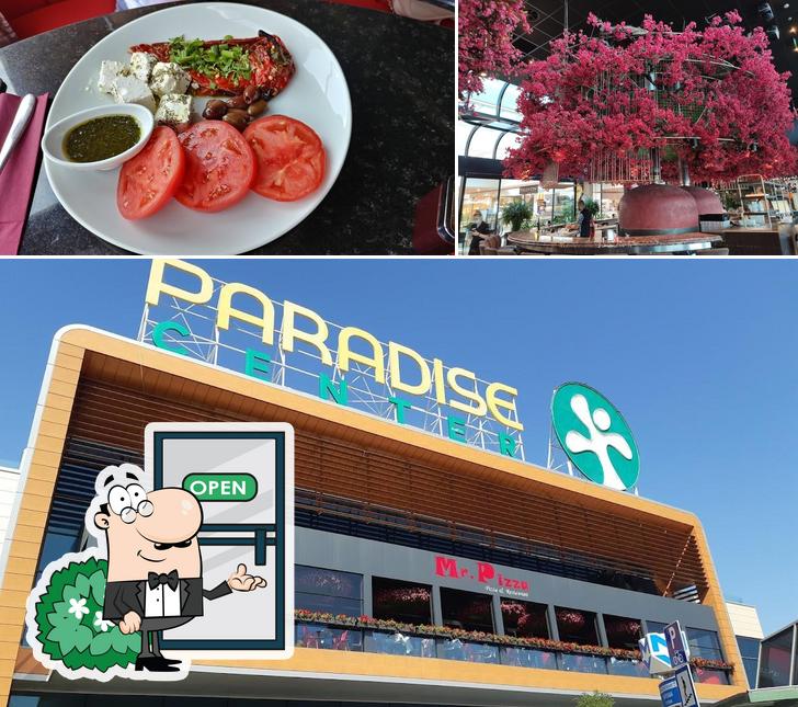 Mr. Pizza Paradise Centre se distingue par sa extérieur et nourriture