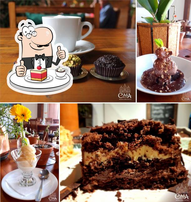 Casa Belga Doceria & Restaurante oferece uma seleção de sobremesas