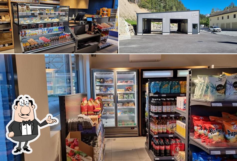 Gli interni di Nairs Scuol - Tankstelle, Cafe, Shop, Waschanlage