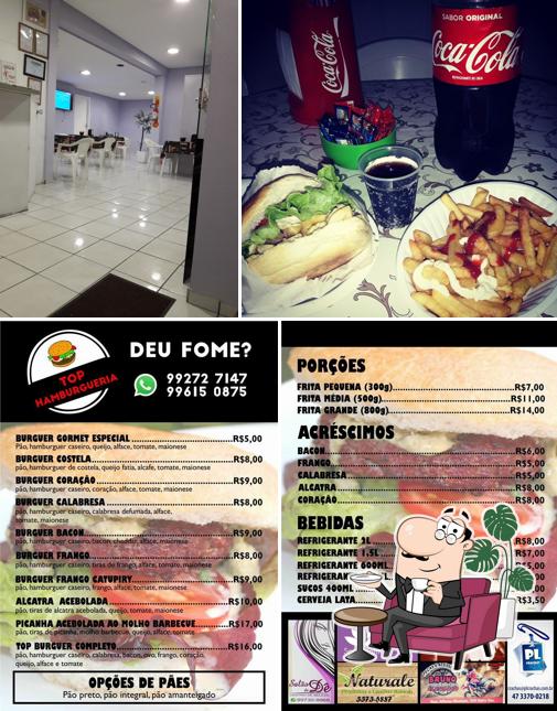 O interior do Top Hamburgueria e Assados