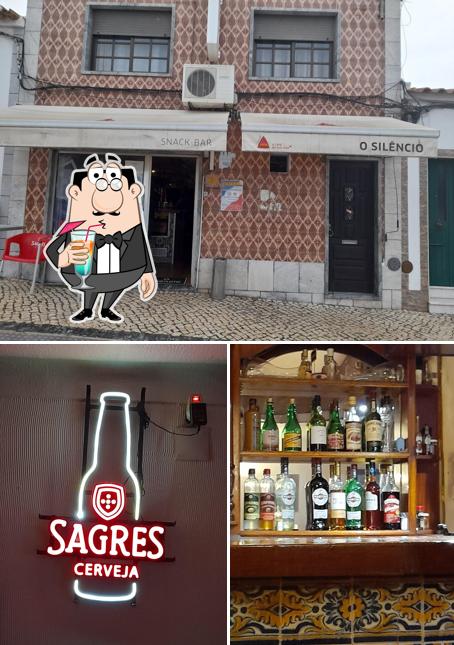 The picture of drink and exterior at Snack Bar O Silêncio