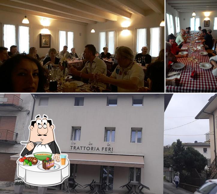 Trattoria Feri si caratterizza per la tavolo da pranzo e esterno