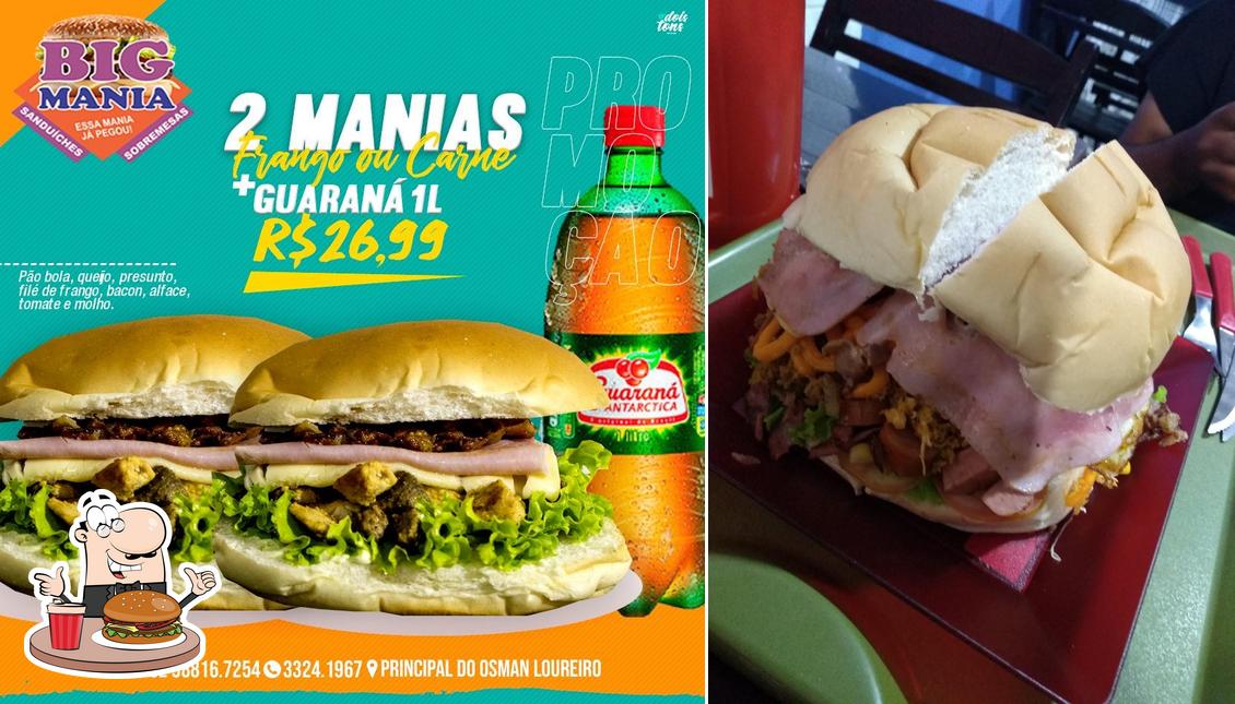 Experimente um dos hambúrgueres disponíveis no Sandubaria Big Mania