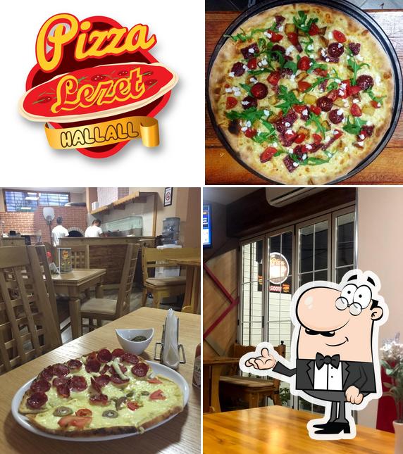 Voici la photo affichant la intérieur et nourriture sur Pizza Lezet