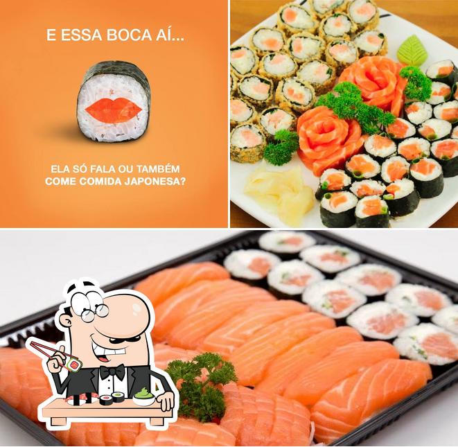 Escolha diferentes opções de sushi