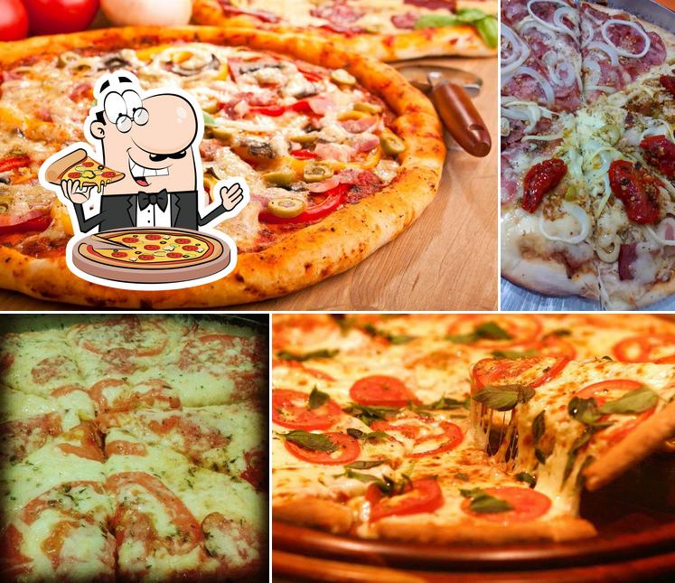 Peça diferentes variedades de pizza