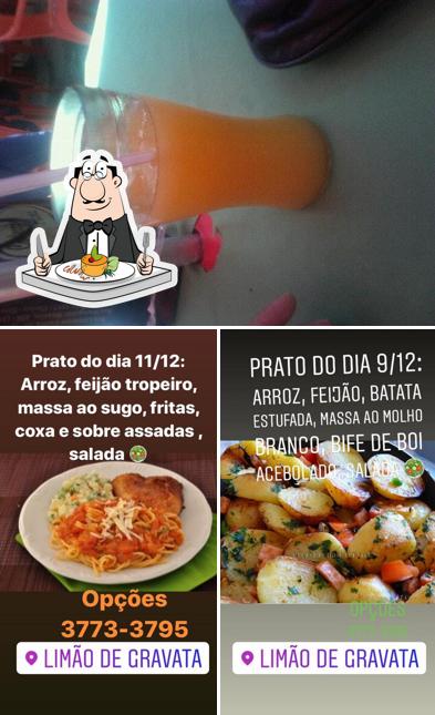 Entre diferentes coisas, comida e bebida podem ser encontrados no LIMÃO DE GRAVATA