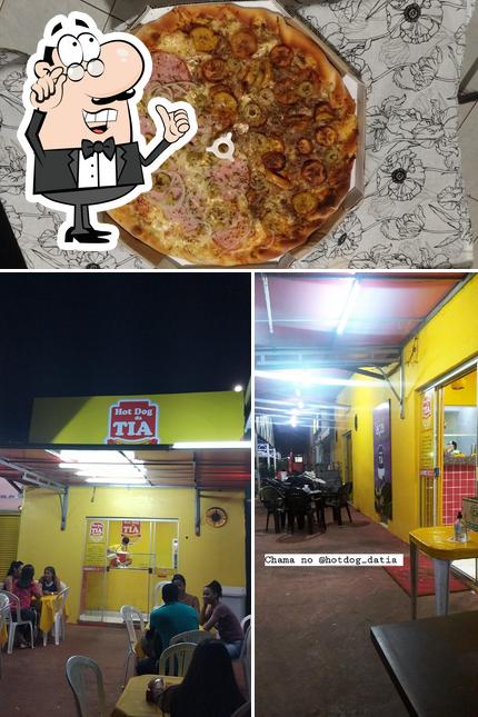 Esta é a foto apresentando interior e pizza no Hot Dog da Tia - Cachorro Quente