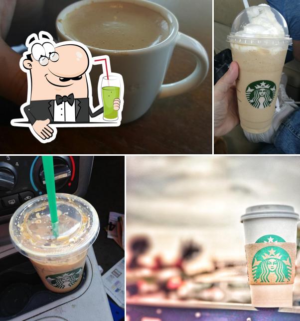 Enjoy a beverage at Starbucks