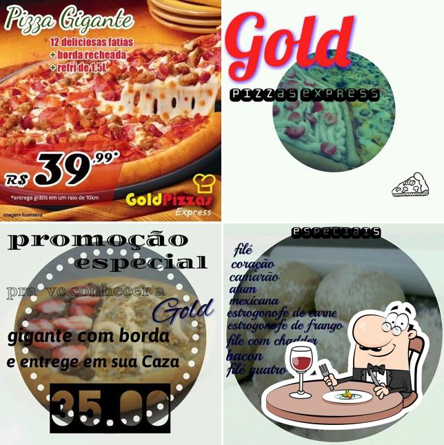 Comida em Gold pizzas express