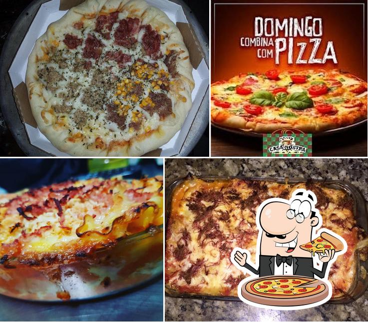 Escolha pizza no Pizzaria Casa Nostra