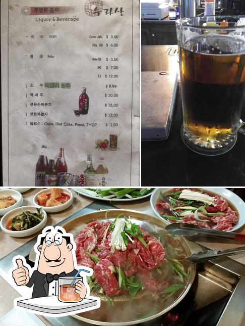 The photo of Soo Ra Sang Korean BBQ’s drink and food