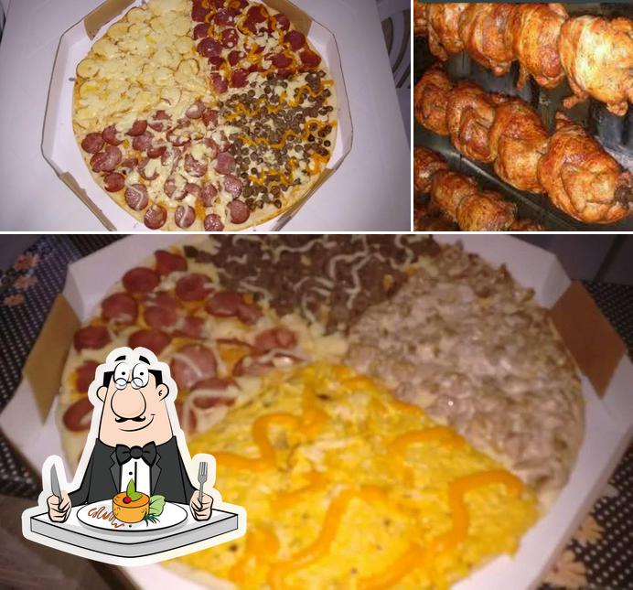 Comida em American lanches e pizzas