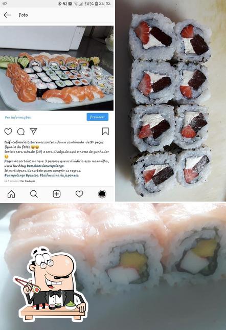 Prove diferentes opções de sushi