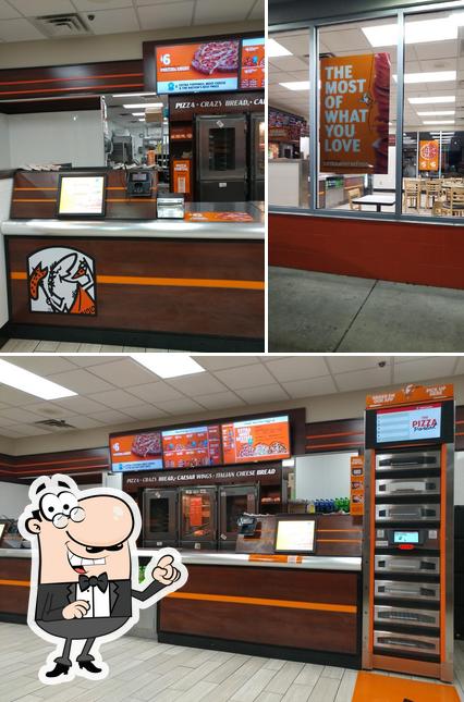 The interior of Little Caesars Pizza