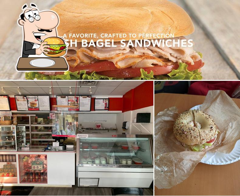 Try out a burger at Big Apple Bagels