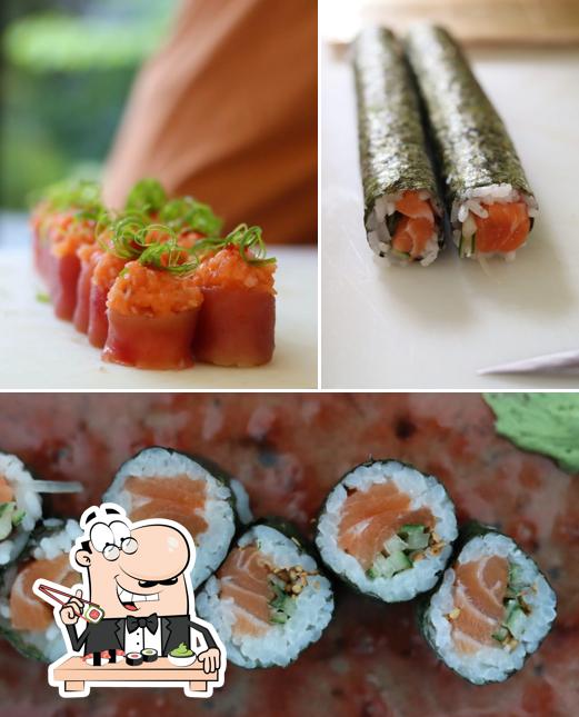 Escolha diferentes opções de sushi