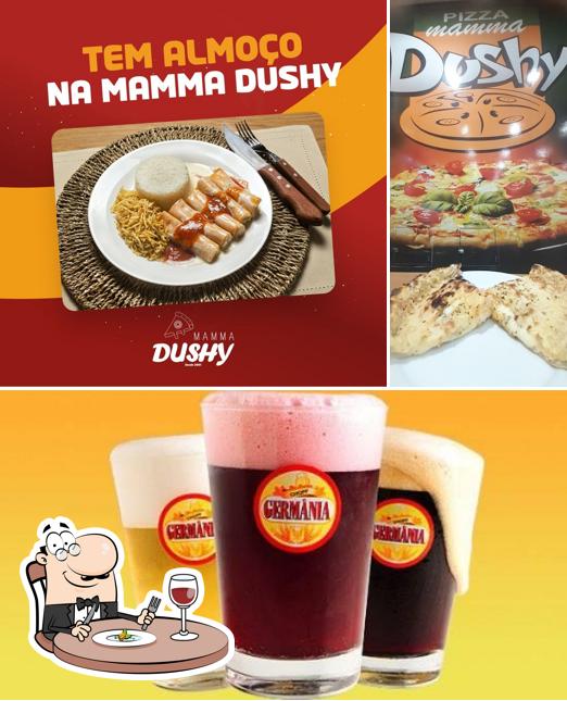 Confira a ilustração mostrando comida e cerveja no Mamma Dushy