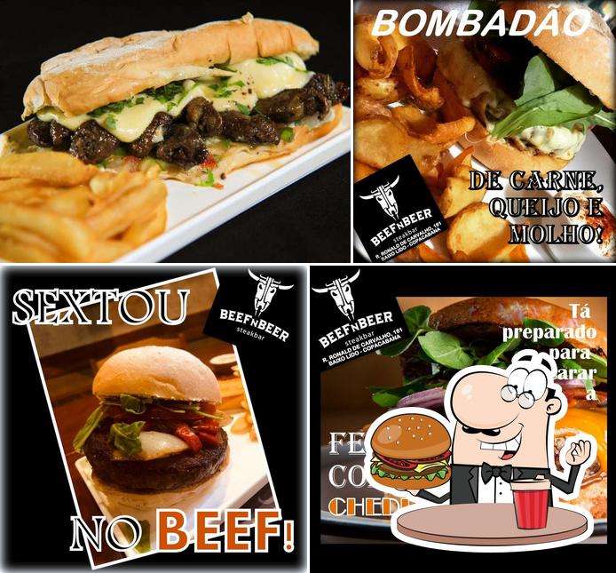 Consiga um hambúrguer no Beef N Beer