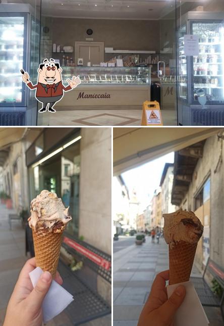 Gelateria Mantecaia si caratterizza per la cibo e interni