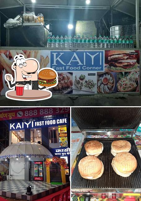 Try out a burger at Kaiyi Fast food corner