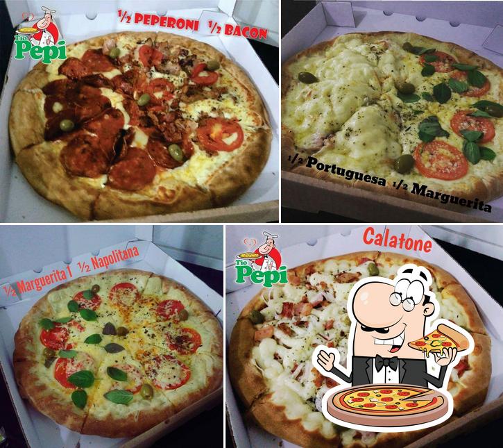 Peça diversos estilos de pizza