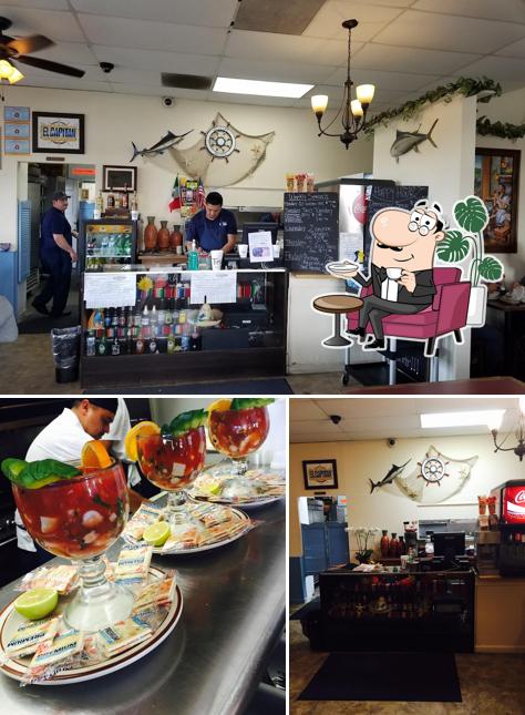 The photo of interior and beverage at El Capitan Mexican Seafood
