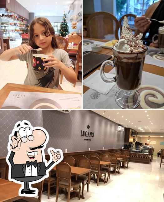 O interior do Lugano - Chocolataria e Cafeteria