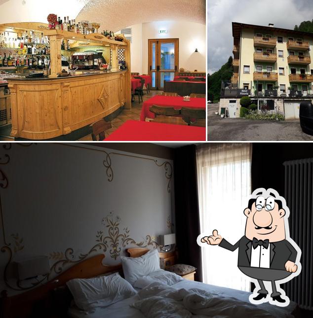Tra le diverse cose da Hotel Vittoria a Dimaro in Val di Sole si possono trovare la interni e bancone da bar