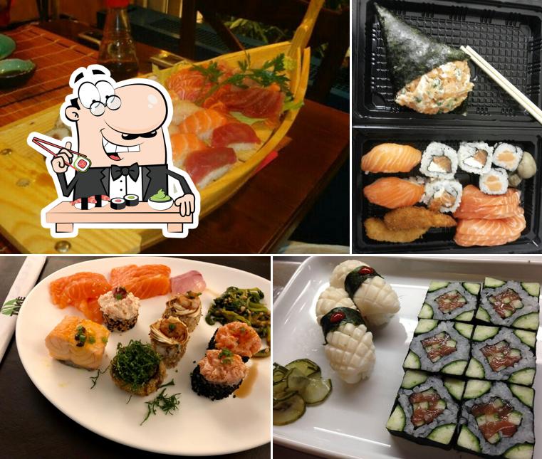 Prove diversas opções de sushi