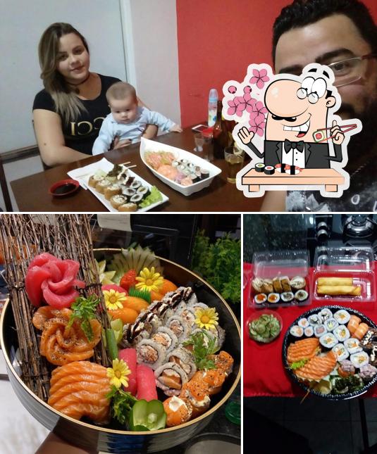 Prove diferentes opções de sushi