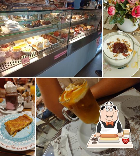 Vila Rosa Café serve uma gama de pratos doces
