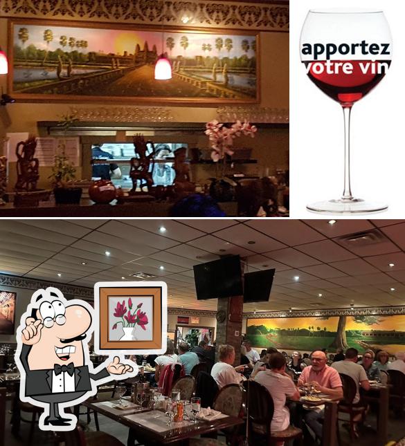 Voici la photo indiquant la intérieur et vin sur Gourmet D'Angkor Restaurant