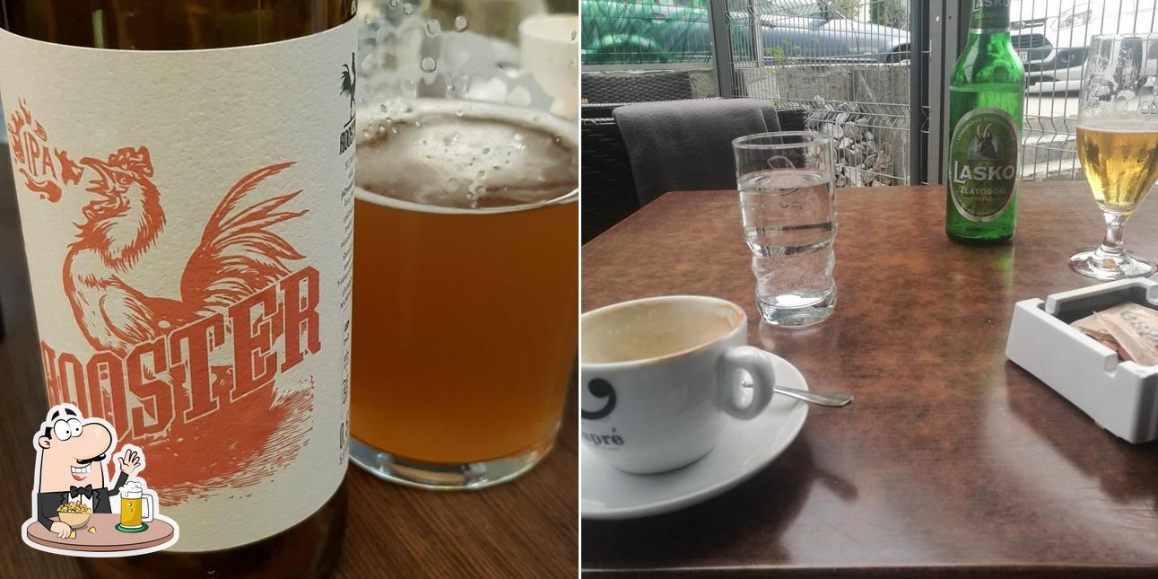 Puoi ordinare un rinfrescante bicchiere di birra chiara o scura