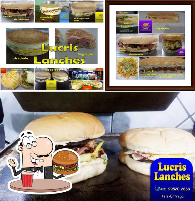 Consiga um hambúrguer no Lucris Lanches