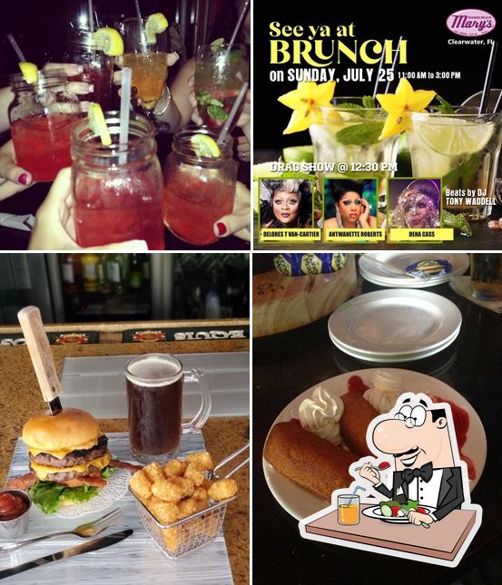 Check out the picture depicting food and drink at Hamburger Mary’s