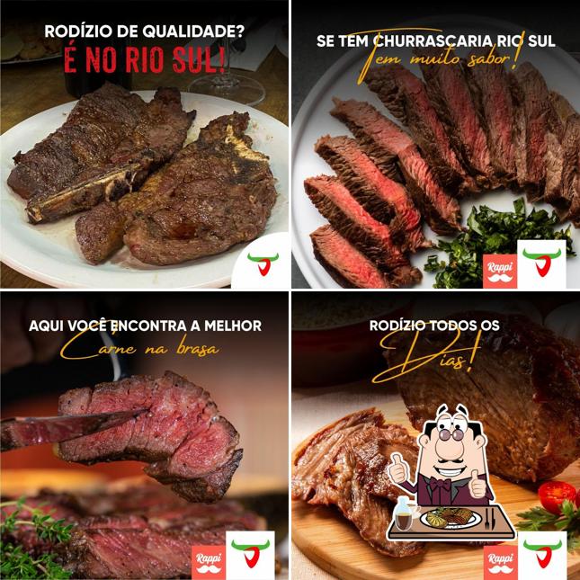 Há uma seleção de refeições para os amantes da carne