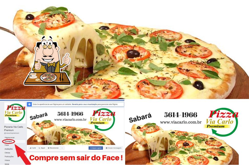 Escolha pizza no Pizzaria Via Carlo Premium