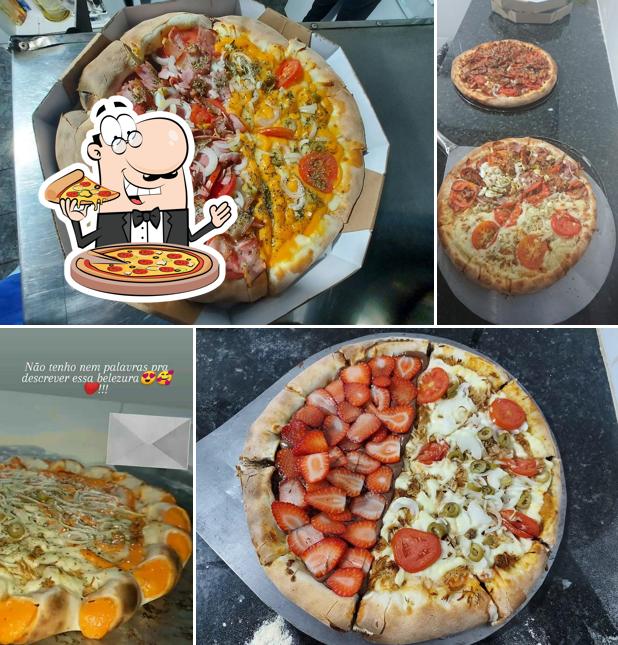 Escolha diferentes variedades de pizza