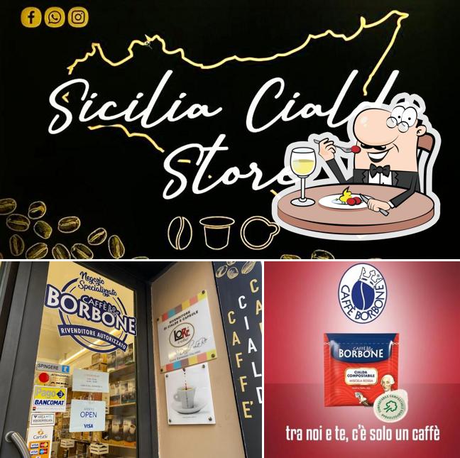 La foto di cibo e lavagna da Sicilia Cialde Store