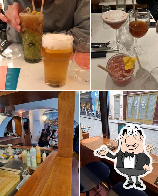 Among different things one can find interior and drink at brEAThe Montorgueil - VEGAN SUSHI BAR